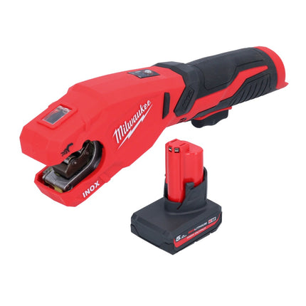Milwaukee M12 PCSS-501 tagliatubi a batteria in acciaio inox 12 V 12 - 28 mm + 1x batteria ricaricabile 5,0 Ah - senza caricabatterie