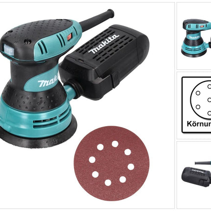 Makita BO 5031 Exzenterschleifer 300 Watt 125 mm + 50x Schleifpapier K80