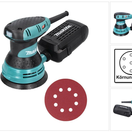 Makita BO 5031 Exzenterschleifer 300 Watt 125 mm + 50x Schleifpapier K240