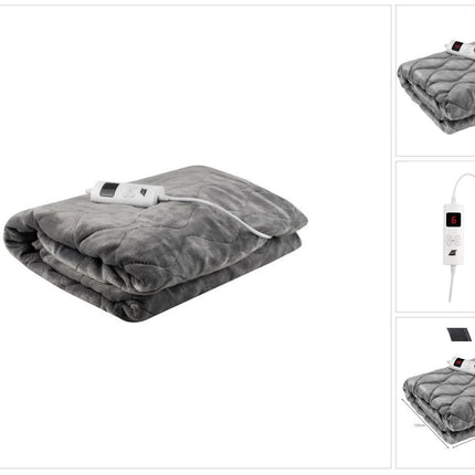 Coperta elettrica Coperta elettrica con 6 livelli di potenza Spegnimento automatico e protezione dal surriscaldamento Lavabile Grigio 180X130 cm