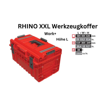 Toolbrothers RHINO XXL Valigia portautensili ULTRA Work+ altezza L 38 l IP66 con divisori estraibili