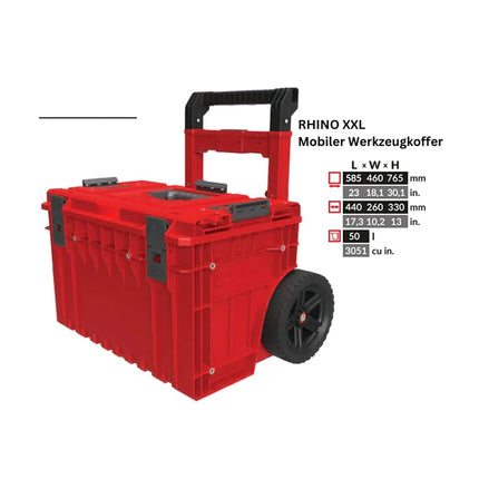 Toolbrothers RHINO XXL Cart Plus ULTRA - Valigia portautensili mobile 52 l IP66 con doppio manico telescopico