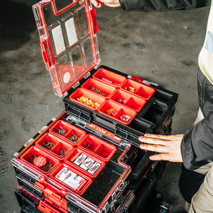 Toolbrothers RHINO XXL Organizer ECO Höhe M Boxen 2,5 l IP66 mit herausnehmbaren Boxen