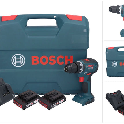 Bosch GSR 18V-55 Professional Akku Bohrschrauber 18 V 55 Nm Brushless + 2x Akku 2,0 Ah + Ladegerät + L-Case