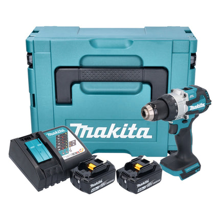 Makita DHP 489 RMJ trapano a percussione a batteria 18 V 73 Nm brushless + 2x batteria ricaricabile 4,0 Ah + caricabatterie + Makpac