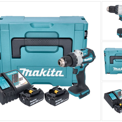 Makita DHP 489 RTJ Akku Schlagbohrschrauber 18 V 73 Nm Brushless + 2x Akku 5,0 Ah + Ladegerät + Makpac
