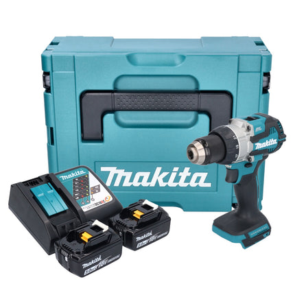 Makita DDF 489 RTJ Akku Bohrschrauber 18 V 73 Nm Brushless + 2x Akku 5,0 Ah + Ladegerät + Makpac