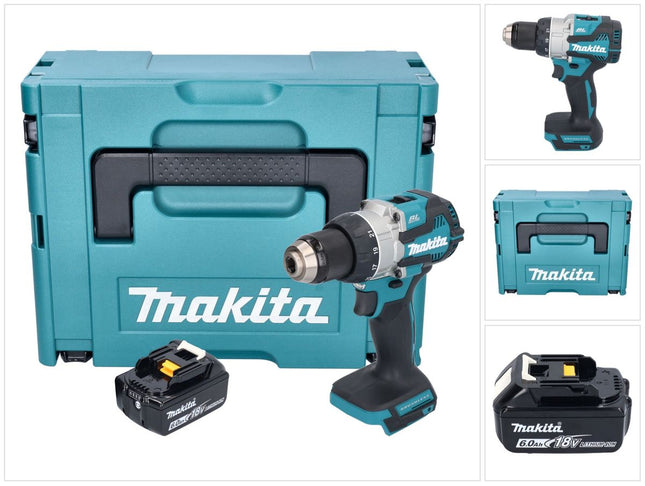 Trapano avvitatore a batteria Makita DDF 489 G1J 18 V 73 Nm brushless + 1x batteria ricaricabile 6,0 Ah + Makpac - senza caricabatterie