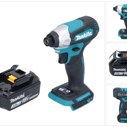 Makita DTD 157 F1 Akku Schlagschrauber 18 V 140 Nm 1/4" Brushless + 1x Akku 3,0 Ah - ohne Ladegerät