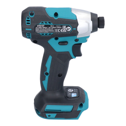 Avvitatore a impulsi a batteria Makita DTD 157 RG 18 V 140 Nm 1/4" brushless + 2x batteria ricaricabile 6,0 Ah + caricatore