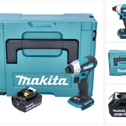 Makita DTD 157 G1J Akku Schlagschrauber 18 V 140 Nm 1/4" Brushless + 1x Akku 6,0 Ah + Makpac - ohne Ladegerät