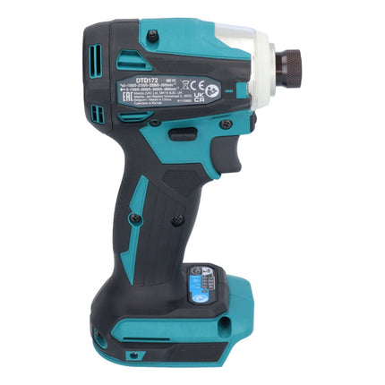 Avvitatore a impulsi a batteria Makita DTD 172 ZJ 18 V 180 Nm 1/4" brushless + Makpac - senza batteria, senza caricabatterie