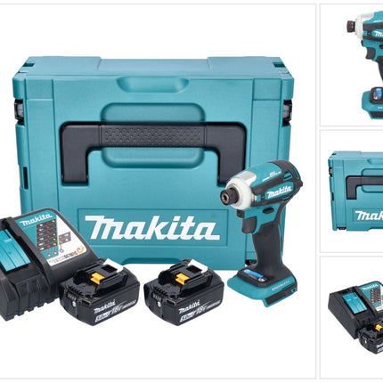 Avvitatore a impulsi a batteria Makita DTD 172 RTJ 18 V 180 Nm 1/4" brushless + 2x batteria ricaricabile 5,0 Ah + caricabatterie + Makpac