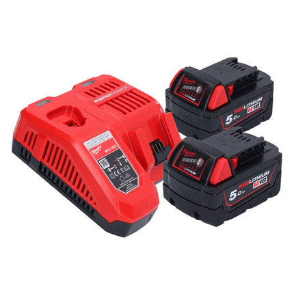 Milwaukee M18 FSAG115X-502 Smerigliatrice angolare a batteria 18 V 115 mm brushless + 2x batteria 5,0 Ah + caricabatterie