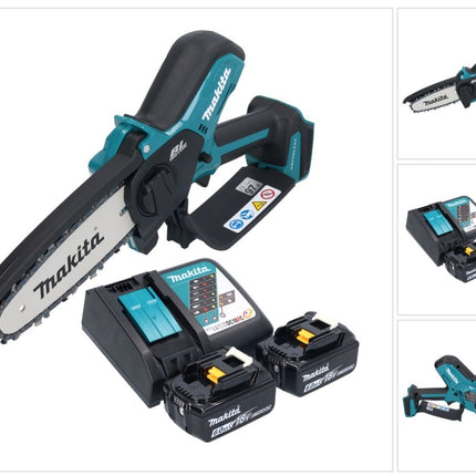 Makita DUC 150 RG2 Akku Kettensäge 18 V 15 cm Brushless + 2x Akku 6,0 Ah + Ladegerät