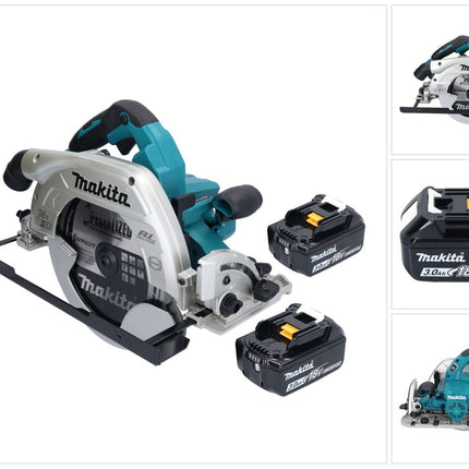 Makita DHS 900 F2U Akku Handkreissäge 36 V ( 2x 18 V ) 235 mm Brushless + 2x Akku 3,0 Ah + Bluetooth Adapter - ohne Ladegerät