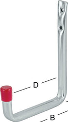 VORMANN gancio a parete a U senza rivestimento in gomma Sporgenza 250 mm ( 3000273043 )