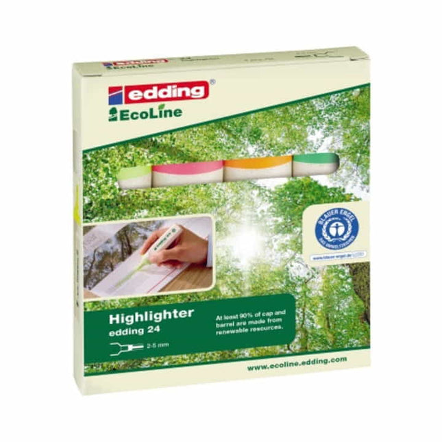 EDDING evidenziatore 24 EcoLine colori neon giallo/arancio/rosa/verde chiaro ( 9000487799 )