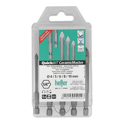 HELLER QuickBit(R) Ceramic Master Set di 5 punte da trapano Ø 4, 5, 6, 8, 10 mm ( 4000864209 )