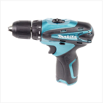 Makita DF 330 DSP1A 10,8 V Akku Bohrschrauber Set mit 2 x 1,3Ah Akku + Ladegerät + Koffer + Behälter für Zubehör + Holstertasche - Toolbrothers