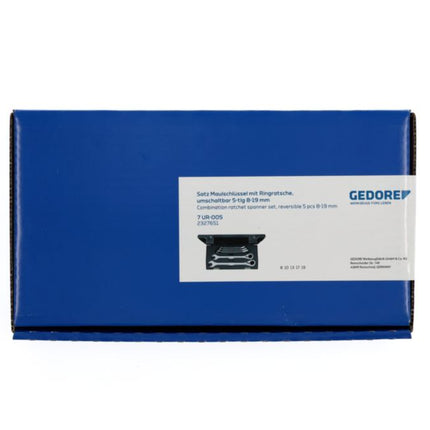 GEDORE Maulringratschenschlüsselsatz 7 UR-005 5-teilig Schlüsselweiten 8-19 mm ( 4000880491 )