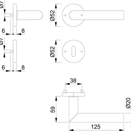HOPPE Rosettengarnitur Amsterdam E1400Z/42KV/42KVS Edelstahl F9714M ( 3000209761 )