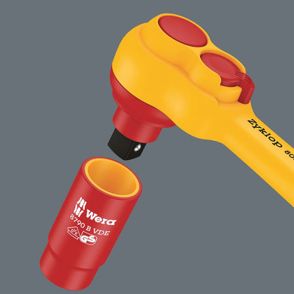 WERA Cricchetto a leva 8007 B VDE 3/8 ″ 80 denti ( 4000828007 )