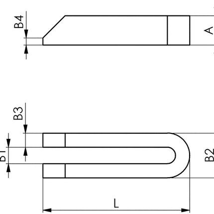 Morsetto per forcella AMF DIN 6315B larghezza fessura 22 mm ( 4000603051 )