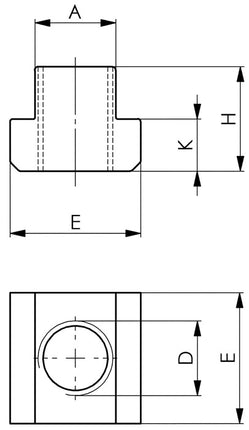 Dado AMF per scanalatura a T (DIN 508) Scanalatura a T standard di fabbrica 14 mm M8 ( 4000603161 )