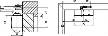 GEZE chiudiporta TS 3000 V installazione standard lato cerniera ( 3000255081 )