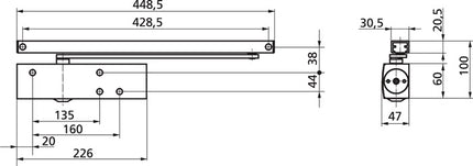 GEZE chiudiporta TS 3000 V installazione standard lato cerniera ( 3000255081 )