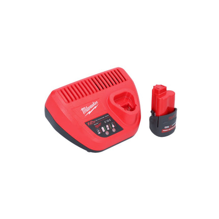 Pinza a batteria Milwaukee M12 BCST-251 12 V 19 x 25,4 mm + 1x batteria ricaricabile 2,5 Ah + caricatore