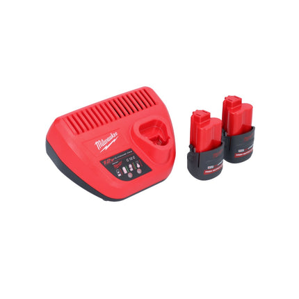 Pinza a batteria Milwaukee M12 BCST-252 12 V 19 x 25,4 mm + 2x batteria ricaricabile 2,5 Ah + caricabatterie