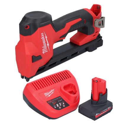 Pinza a batteria Milwaukee M12 BCST-501 12 V 19 x 25,4 mm + 1x batteria ricaricabile 5,0 Ah + caricatore