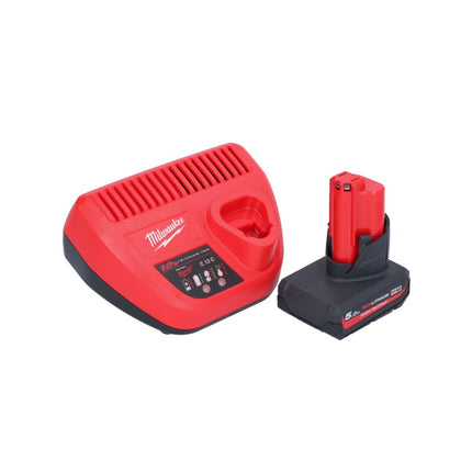 Pinza a batteria Milwaukee M12 BCST-501 12 V 19 x 25,4 mm + 1x batteria ricaricabile 5,0 Ah + caricatore
