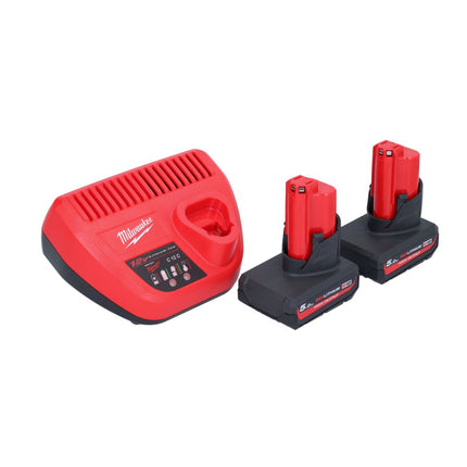 Milwaukee M12 BCST-502 pinza a batteria 12 V 19 x 25,4 mm + 2x batteria ricaricabile 5,0 Ah + caricatore