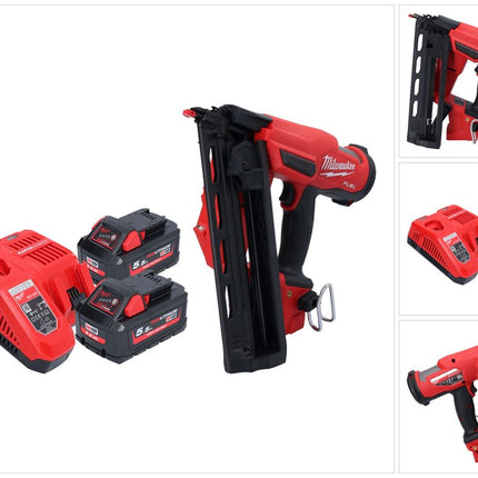 Milwaukee M18 FN16GA-552 Akku Nagler 18 V 32 - 64 mm Brushless + 2x Akku 5,5 Ah + Ladegerät