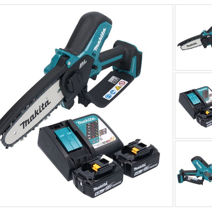 Makita DUC 150 RT201 Akku Kettensäge 18 V 15 cm Brushless + 2x Akku 5,0 Ah + Ladegerät