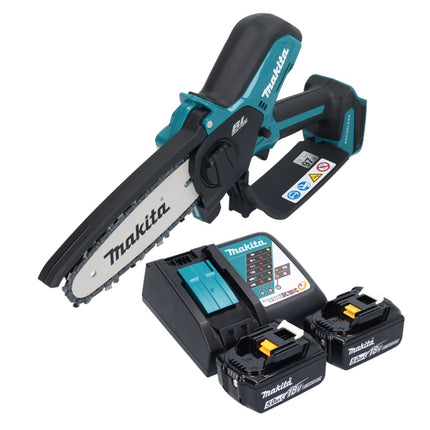 Makita DUC 150 RT201 Akku Kettensäge 18 V 15 cm Brushless + 2x Akku 5,0 Ah + Ladegerät