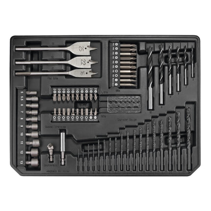 Makita DF 457 DWEX2 Akku Bohrschrauber 18 V 42 Nm G-Serie + 2x Akku 1,5 Ah + Ladegerät + 70 tlg. Zubehör Set + Koffer