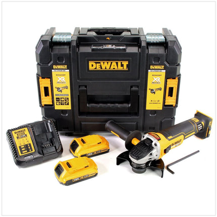 DeWalt DCG 405 D2 Akku Winkelschleifer 18V 125mm Brushless + 2x Akku 2,0Ah + Ladegerät + TSTAK - Toolbrothers