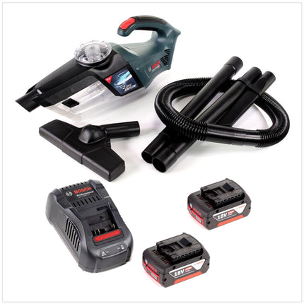 Bosch GAS 18V-1 Professional Li-Ion Akku Staubsauger Hand Sauger + 2x GBA 4,0 Ah Akku + GAL 1880 CV Ladegerät - Toolbrothers